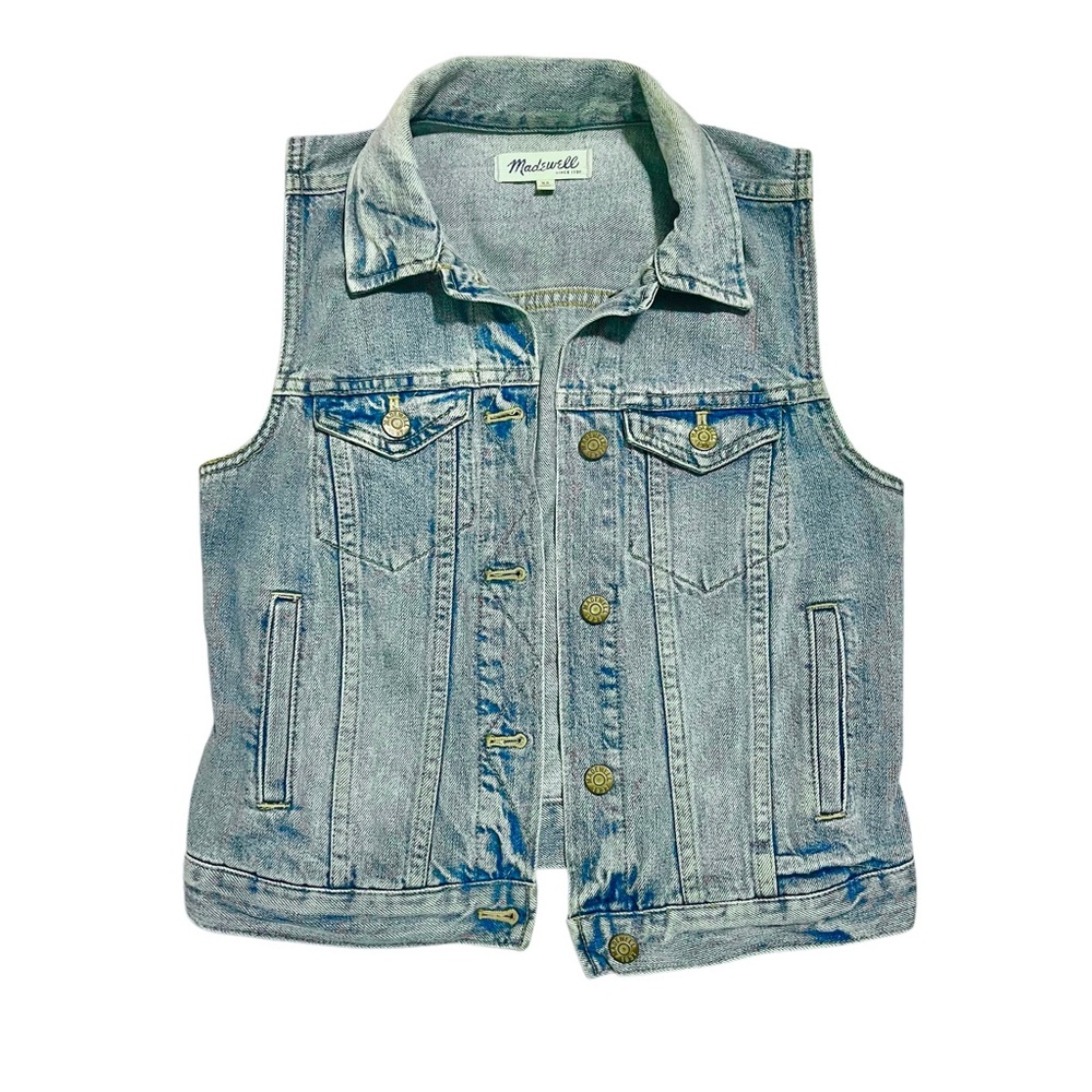 Madewell The Jean Vest Denim Vest Light Wash Cropped